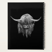 黒と白のスコットランド高地の牛 プランナー手帳 (裏面)