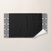 黒と白のスタイリッシュ幾何学模様 バスタオルセット (ハンドタオル)