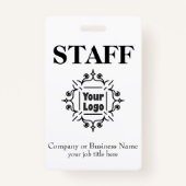 黒と白のスタッフIDとロカスタムゴ バッジ (正面)