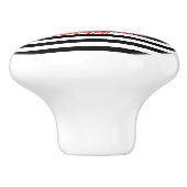 黒と白のストライプと赤い唇の引き出し セラミックノブ (側面)