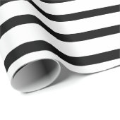 黒と白のストライプのギフト包装紙 ラッピングペーパー (ロールコーナー)