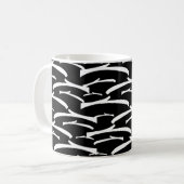 黒と白のストライプの抽象的なパターン コーヒーマグカップ (正面左)