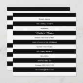 黒と白のストライプの結婚前お披露目パーティー 招待状 (正面/裏面)