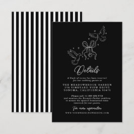 黒と白のストライプの結婚式ディテールカード エンクロージャーカード
