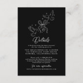 黒と白のストライプの結婚式ディテールカード エンクロージャーカード (正面)