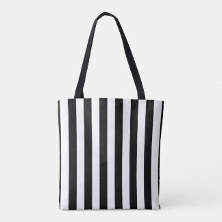 黒と白のストライプの縦向きトートバッグ トートバッグ