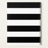 黒と白のストライプの背景に赤いポピー プランナー手帳 (裏面)