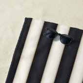 黒と白のストライプゴシック様式のネオバスビクトリアング ビーチタオル (インサイチュ)