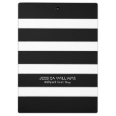 黒と白のストライプパターン クリップボード (裏面)