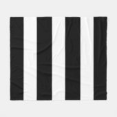 黒と白のストライプパターン フリースブランケット (正面(横))