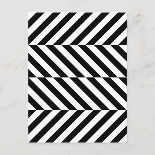 黒と白のストライプパターン ポストカード (正面)