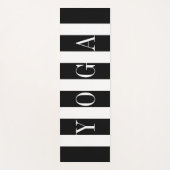 黒と白のストライプパターン ヨガマット (正面)