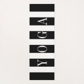 黒と白のストライプパターン ヨガマット (裏面)