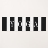 黒と白のストライプパターン ヨガマット (正面(横))