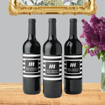 黒と白のストライプモノグラム