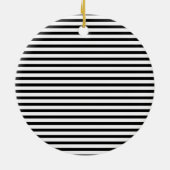 黒と白のストライプ柄 クリスマス セラミックオーナメント (裏面)