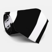 黒と白のストライプ柄 ネクタイ (ロール)