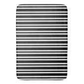 黒と白のストライプ柄 バスマット (正面縦)