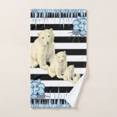 黒と白のストライプ極性のクマのバスルームのタオルのセット バスタオルセット (ハンドタオル)