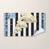 黒と白のストライプ極性のクマのバスルームのタオルのセット バスタオルセット (ハンドタオル)