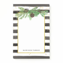 黒と白のストライプ金ゴールドと松のコーン