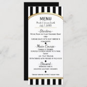 黒と白のストライプ金ゴールドメエレガントニュー メニュー (正面/裏面)