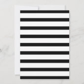 黒と白のストライプ ウェディング セーブザデート (裏面)