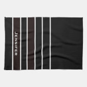 黒と白のストライプ ストライプ柄 キッチン タオル (横)