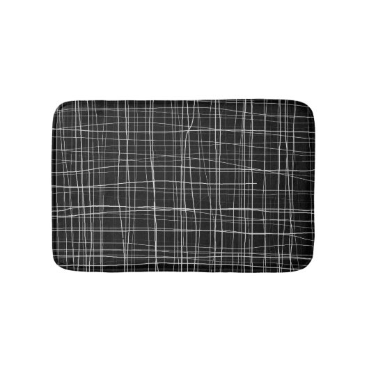 黒と白のストライプ バスマット (正面)