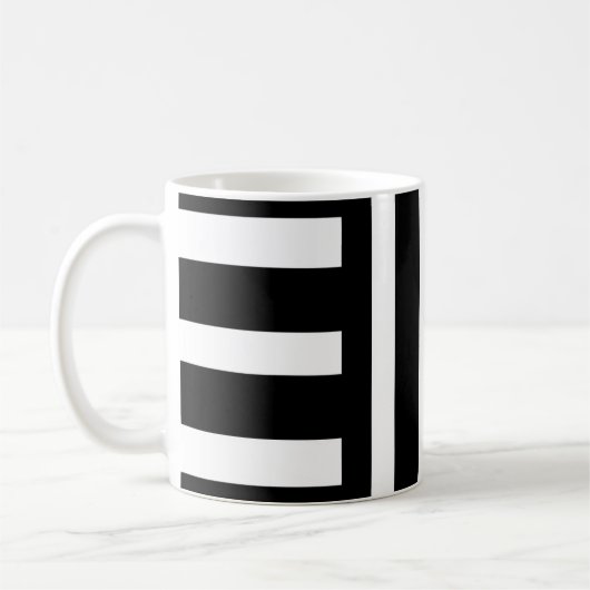 黒と白のストライプ/抽象的なクラシックマグ コーヒーマグカップ (左)