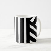 黒と白のストライプ/抽象的なクラシックマグ コーヒーマグカップ (正面右)