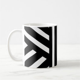 黒と白のストライプ/抽象的なクラシックマグ コーヒーマグカップ