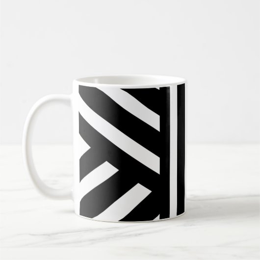 黒と白のストライプ/抽象的なクラシックマグ コーヒーマグカップ (左)
