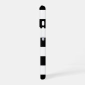 黒と白のストライプ、縞模様、ライン、あなたの名前 iPhone 16ケース (左側面)