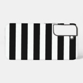 黒と白のストライプ SAMSUNG GALAXYケース (裏面横)