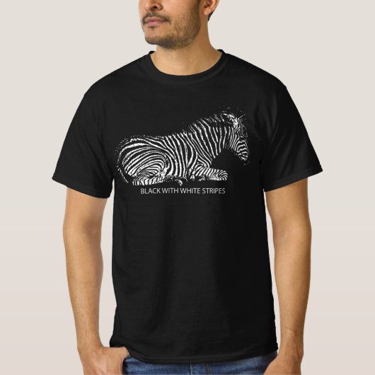 黒と白のストライプ Tシャツ (正面)