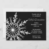 黒と白のスノーフレーク冬キンセアニラ 招待状 (正面)