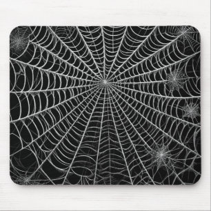 黒と白のスパイダーウェブスパイダーウェブハロウィーン マウスパッド