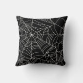 黒と白のスパイダーウェブハロウィーン クッション (裏面)