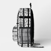 黒と白のスパイダーウェブプリントバックパック プリントバックパック (右)