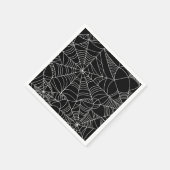 黒と白のスパイダーウェブ ハロウィンパーティ スタンダードカクテルナプキン (角)
