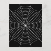 黒と白のスパイダーウェブ ハロウィーンパターン ポストカード (正面)