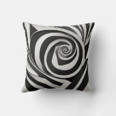 黒と白のスパイラル「フォーカス」 クッション (裏面)