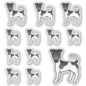 黒と白のスムース・フォックス・テリアのキャラクター犬 シール (正面)