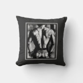 黒と白のセクシーなボディビルダー戻る クッション (正面)