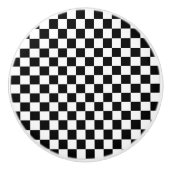 黒と白のセ市松模様にラミックノブ セラミックノブ (正面)