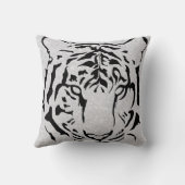 黒と白のタイガーシルエット クッション (裏面)