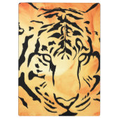 黒と白のタイガーシルエット クリップボード (裏面)