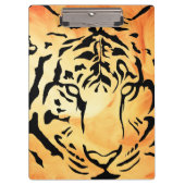 黒と白のタイガーシルエット クリップボード (正面)