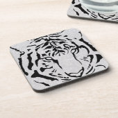 黒と白のタイガーシルエット コースター (左側)